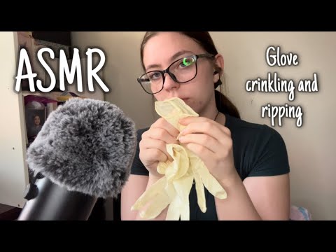 ASMR Glove crinkling and ripping | White latex 
