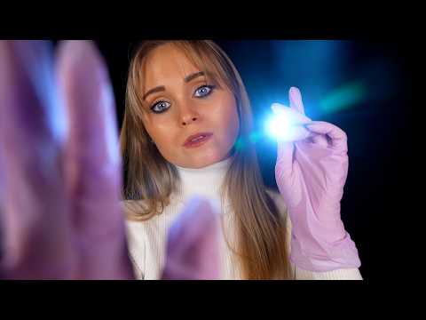 ASMR | Inspecting your face (touching, penlight, measuring, palpating)