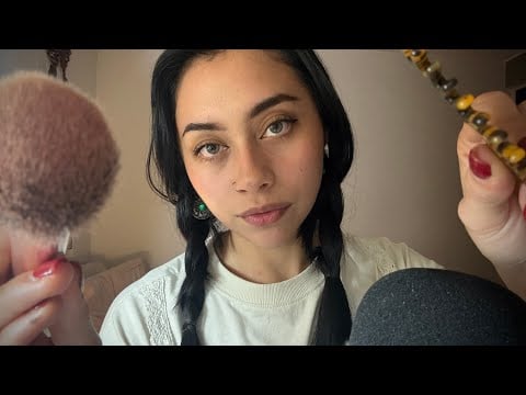 asmr leeeeento y gentil para la relajación (brochas suaves, visuales, manos, susurros, lento)