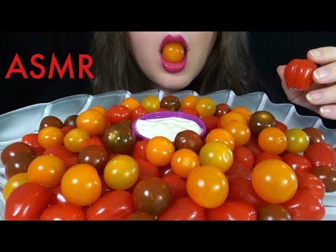 HEALTHY EATING ASMR Raw Veggie Platter [Tomatoes & Ranch] SATISFYING Crunchy Sounds