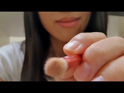 ASMR $0.99 Face Brushing & Camera Touching 💜 hand movement, tongue clicking, plucking, reiki, sleep