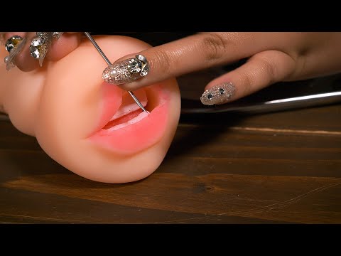 [ASMR] What is this? Silicone mouth and nose piercing and molting sounds (Sub, Amazing, Summary)