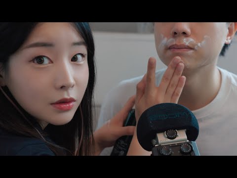 ASMR 내 면도가 많이 그리웠어?ㅎㅎ (ft.후시녹음)