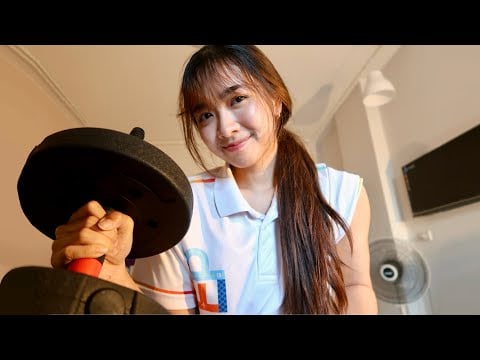 ASMR Home Workout Dumbbell Sounds ยกเวตในห้อง เสียงดัมเบลเพลินๆ🏋🏻‍♀️