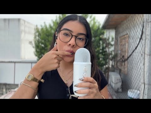 ASMR ☆ SPIT PAINTING al aire libre 🍃🌱💗 mouth sounds 🎨 