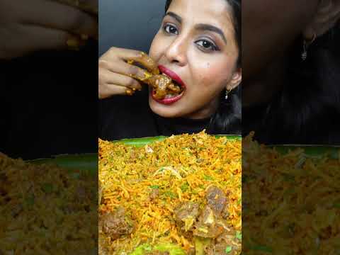 ASMR Eating Spicy Mutton Bhuna Masala,Chicken Curry,Biryani,Lollipop Big Bites ASMR Eating Mukbang