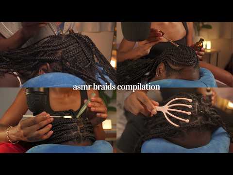 ASMR | 1 HOUR of Braids Compilation ✨ | Scalp Oiling, Scalp Check & Scalp Massage (Real Person)