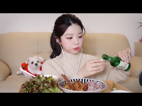 혼술 ASMR ... 삼겹살에 소주 한짠~🍻