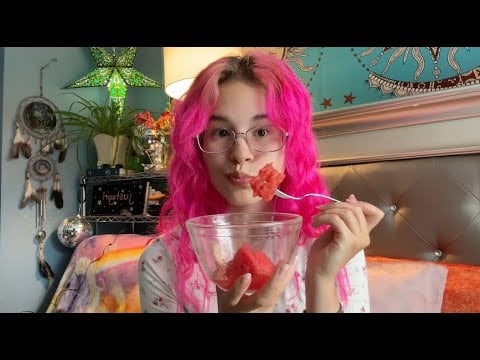 Asmr eating watermelon
