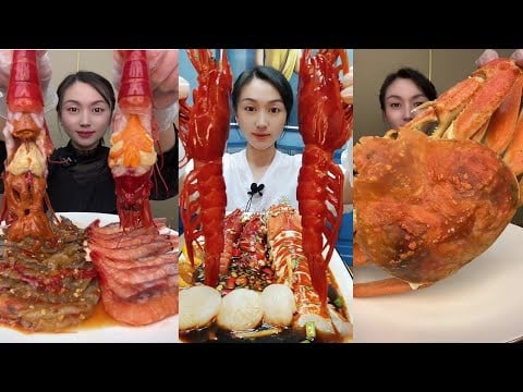 Giant Seafood Mukbang ASMR 🦀 | 거대한 해산물 먹방 ASMR 🦞 | 巨大なシーフード大食い ASMR 🍣 | 巨无霸海鲜吃播 ASMR 🦑