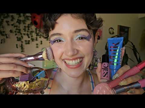 ASMR GRWM While I Answer Your Questions About Me 🤗 (get to know me, whispered, makeup tapping, q&a)