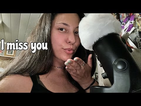 ASMR~ I miss you (mouth sounds, inaudible whispering and kisses) 