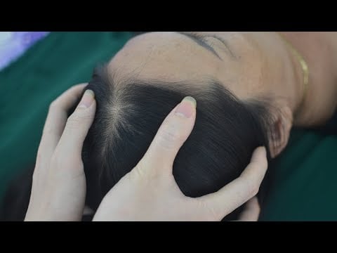 ASMR Scalp Scratching Massage, No Talking Hair Parting On Real Person For Therapy