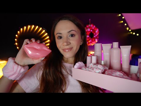 ASMR / The Most Relaxing Valentines Spa & Pampering 💖 (skincare, layered sounds)