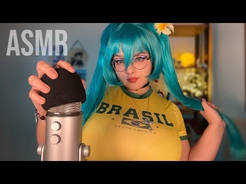 ASMR MIC 💙 Pumping, swirling, rubbing com mouth sounds 