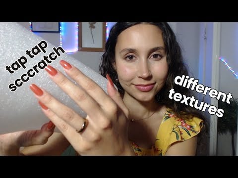 ASMR Tapping & Scratching Different Objects (Foam, Glass, Camera, etc) Some Gum Chewing | No Talking
