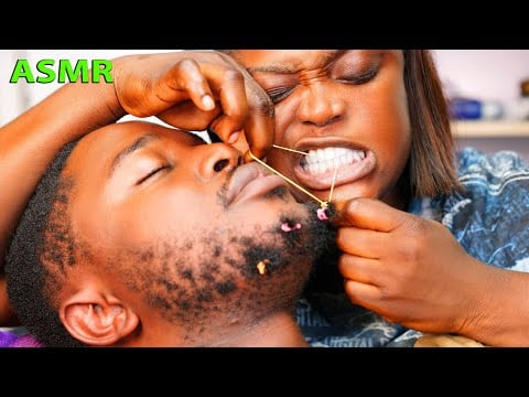 ASMR Satisfying beard nitpicking,neck massage, Whisper& ingrown hair pullout,Scratching, COMPILATION