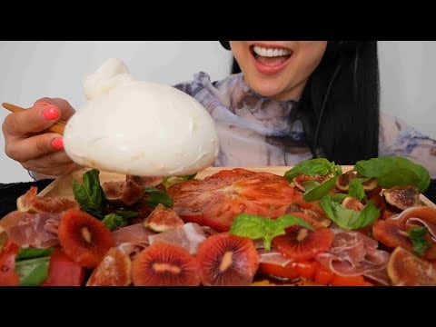 FRESH BURRATA SALAD (ASMR EATING SOUNDS) NO TALKING | SAS-ASMR