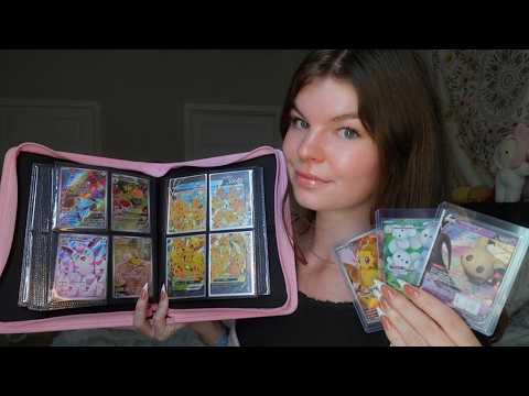 ASMR cute pokémon cards (tapping sounds for sleep)