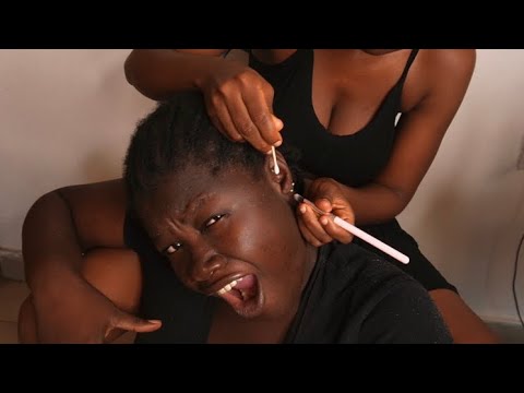 ASMR EAR CLEANING,FACE TOUCHING WITH SOFT WHISPERS FOR YOUR ULTIMATE RELAXATION😊😊