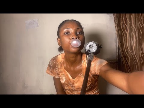 ASMR GUM CHEWING, MOUTH SOUND, WHISPER RAMBLES ROLEPLAY IN YOUR FACE