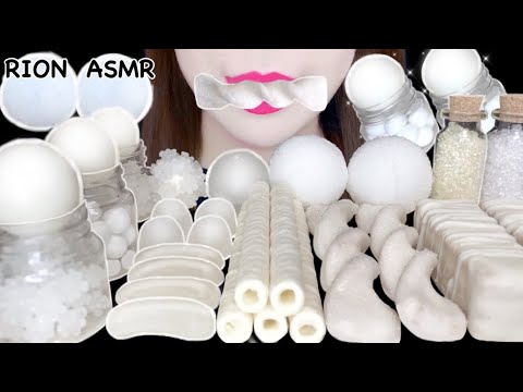 【ASMR】【咀嚼音 】WHITE DESSERTS 白いデザート TWIST COOKIE KOHAKUTO  MUKBANG 먹방 食べる音 EATING SOUNDS NO TALKING