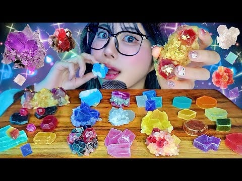 【ASMR】ザクザク！鉱石を食べる💎💠琥珀糖/こうぶつヲカシ/咀嚼音｜Crunchy Jewel Candy Eating Sounds(Talking & No Talking)