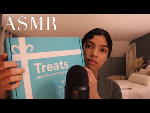ASMR eating snacks ~ SUPER TINGLY crunchy & chewy sounds TREATS BOX