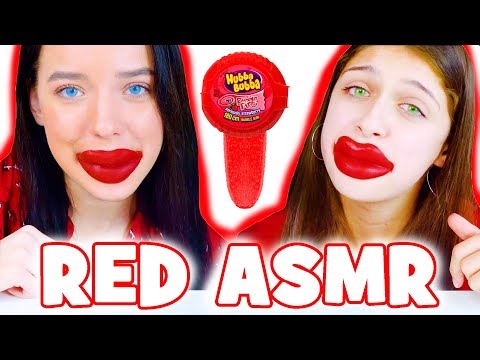 ASMR Full Video Eating Only Red Food Candy Race