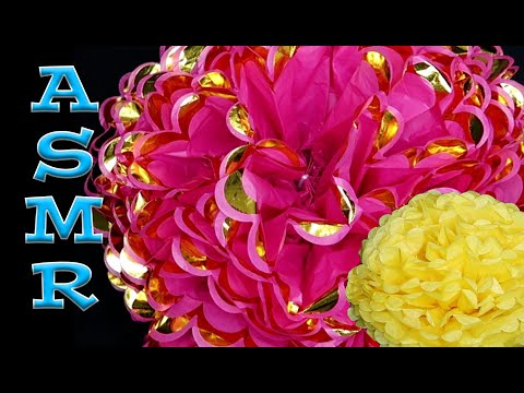 ASMR: Making Tissue Paper Flowers (No Talking, Crinkles)