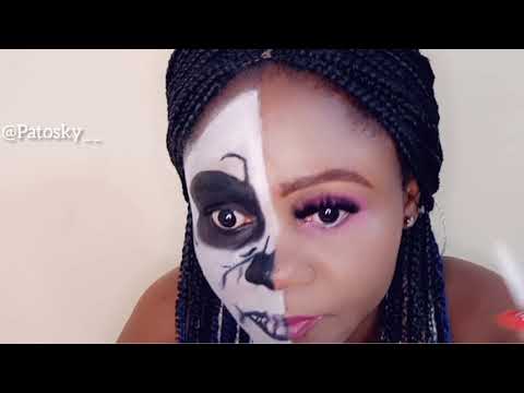 HALF SKULL HALLOWEEN MAKEUP LOOK FOR THE SPOOKY SEASON/October 2020