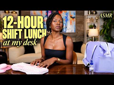At My Desk ASMR | What I Packed for a 12-Hour Shift 🍔🍉
