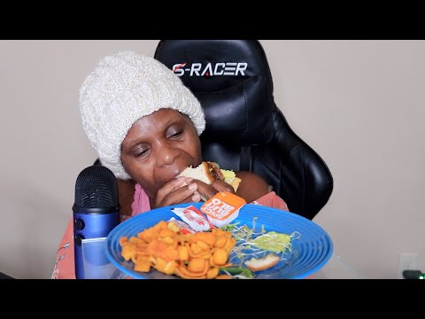 Chipotle Gouda Cheese Burger ASMR Eating Sounds