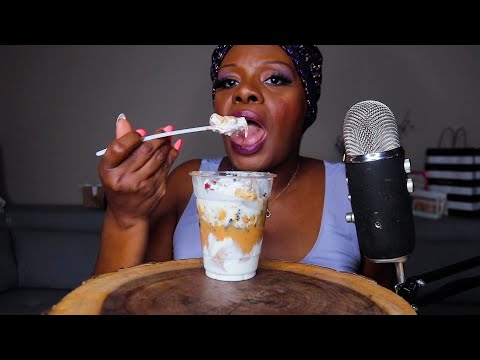 Caramel Peanutbutter Cherry On Top Treat ASMR Eating Sounds