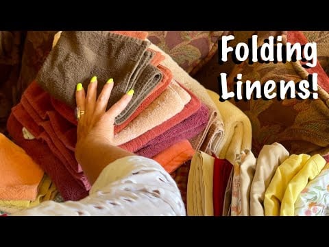 ASMR Folding Linens! (No talking version) Cloth sounds & jingly bracelet~Looped 1X for length.
