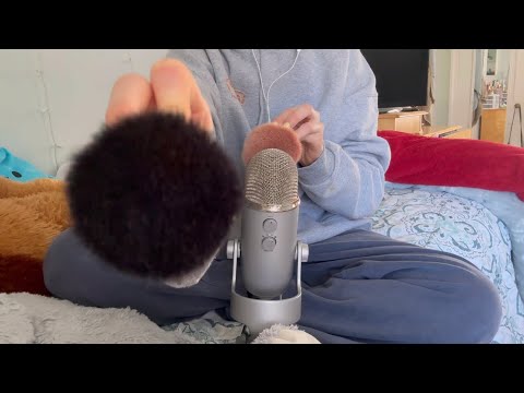 ASMR Mic + Face Brushing (No Talking) ❤️