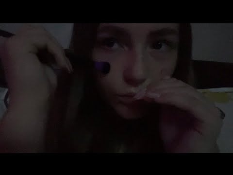 Asmr TASCAM CUPPED Whispers + mouthsounds~Self personal attention (dark lighting) 