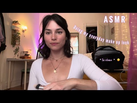 ASMR ♡ Doing My Make Up w/ Tapping and Mouth Sounds, No Talking [Unedited]