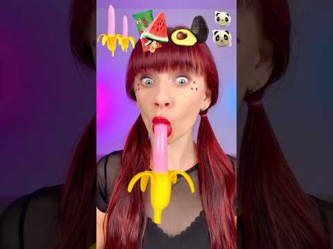 ASMR Pink Jelly Gummy Banana, Ball Candy #shorts #mukbang