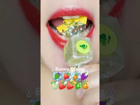 Edible Paper📝🍇🍓🍍Jelly 이모지 입술 먹방 (sped up)