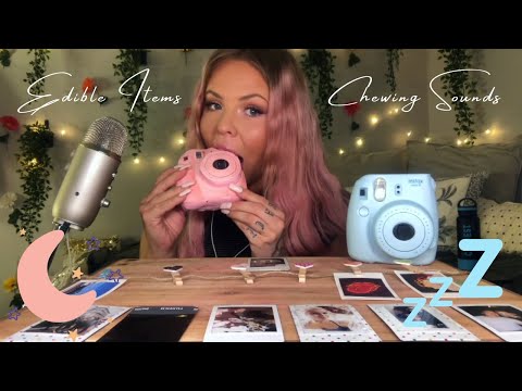 HunniBee ASMR Eating Edible Items Compilation | Nike Air Max, Polaroid Camera, iPad, Cactus Plant