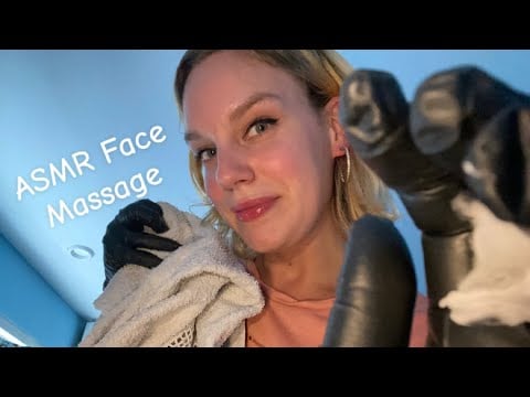 [ASMR] Fast & Aggressive Face Massage With A Foaming Gel Then With A Towel  (Gloves)
