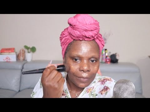 TRYING NYX BORN TO GLOW ASMR MAKEUP BRUSHING THE MIC SOUNDS