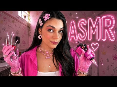 ASMR: A Patricinha Coloca Piercing e Faz Tatuagem Em Você Na Escola 👚