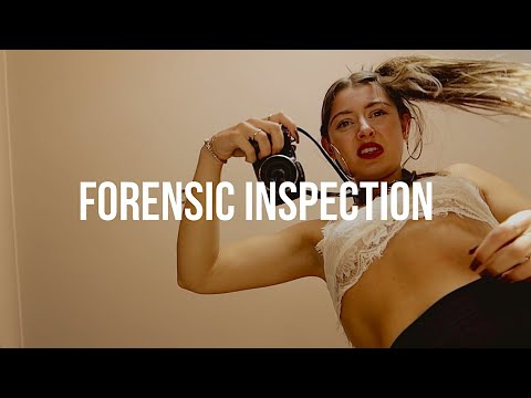 She goes ROAG! Forensic Inspection of 'dead' body | latex gloves, camera, rolling you around
