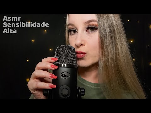 ASMR SONS DE BOCA MOLHADOS NO BLUE YETI COM MUITOS ESTALINHOS | Sensibilidade alta | Mouth Sounds