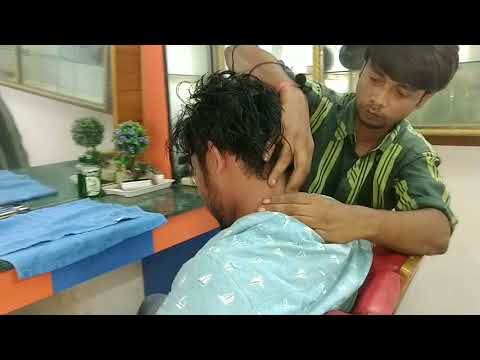 Stress relief Head and body massage by Indian barber with loud neck cracking ASMR