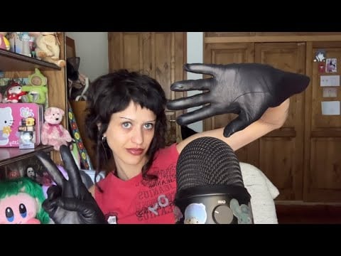 asmr hand sounds con mis guantes de cuero vintage 🖤