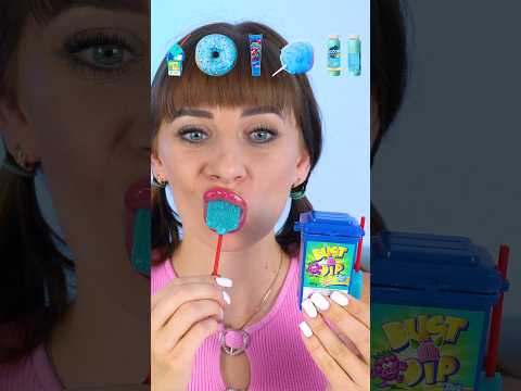 ASMR Emoji Blue Candy, Drink, Donuts #shorts