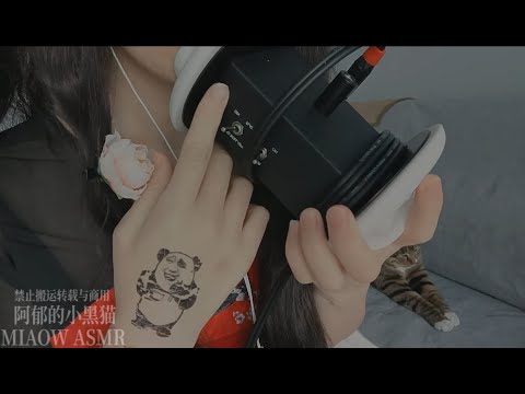 836，🤷‍♂️Ear eating 舔耳，邻居吵饭😭（3dio）【MIAOW ASMR/阿郁的小黑猫】